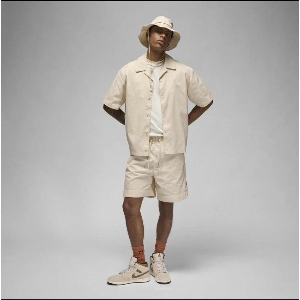 Jordan Shorts Mens XL Beige Tan Sail Essentials Woven Diamond Logo